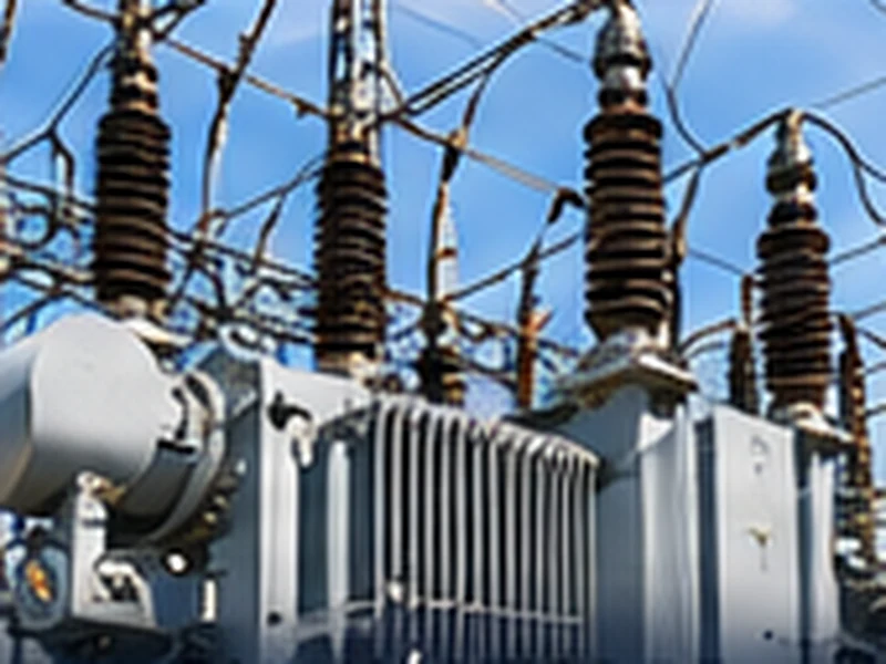 Transformador eléctrico en instalación industrial